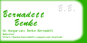 bernadett benke business card
